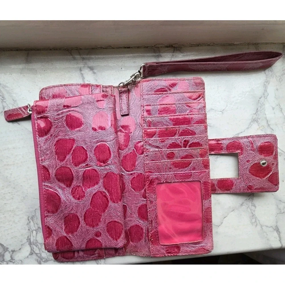 KENNETH COLE REACTION Women Rose Purple 8x4 Wristlet Wallet Clutch FauxCrocodile